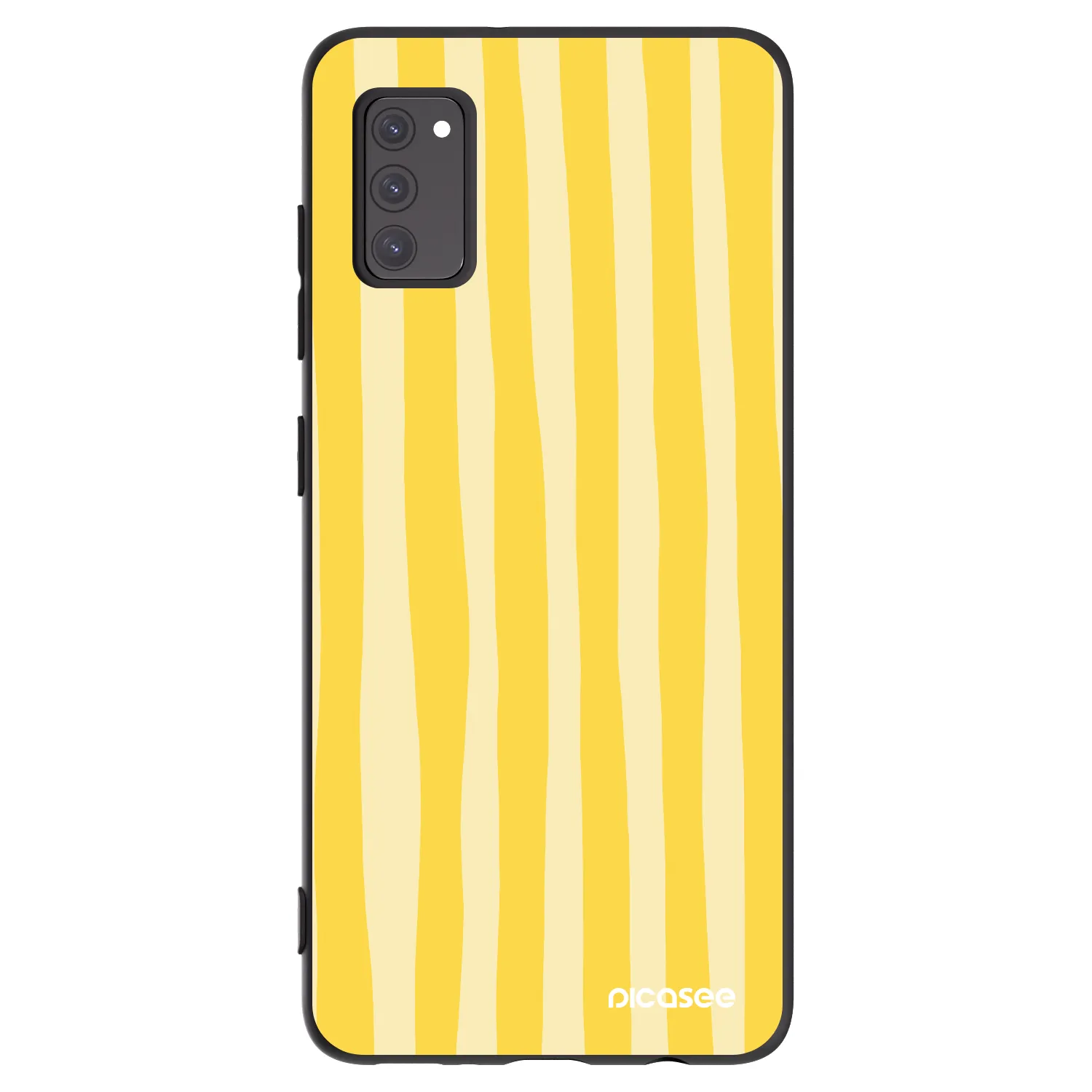 Picasee Μαύρη θήκη σιλικόνης για Samsung Galaxy A41 A415F - Lines lemon