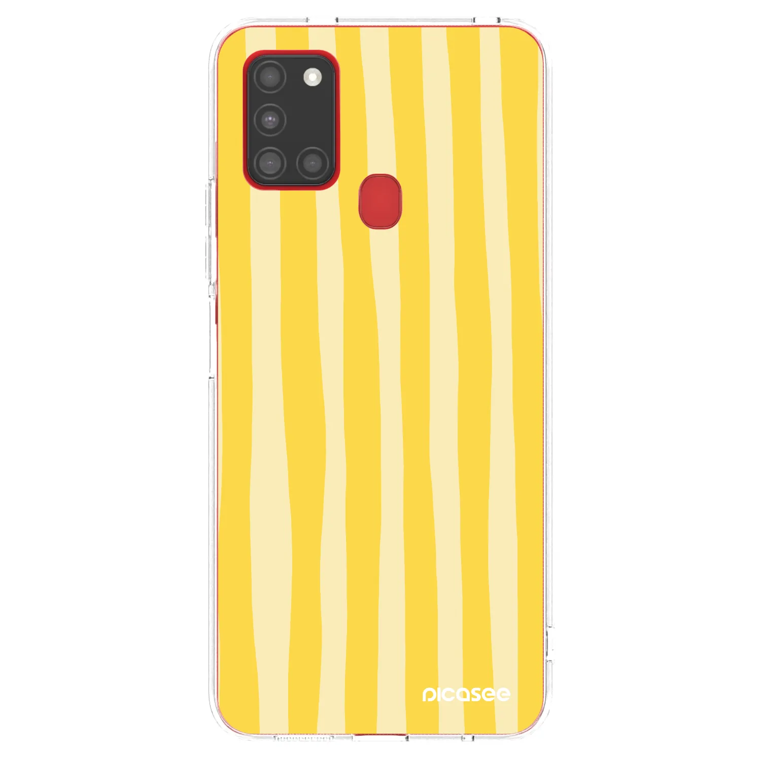 Picasee διαφανής θήκη σιλικόνης Samsung Galaxy A21s - Lines lemon