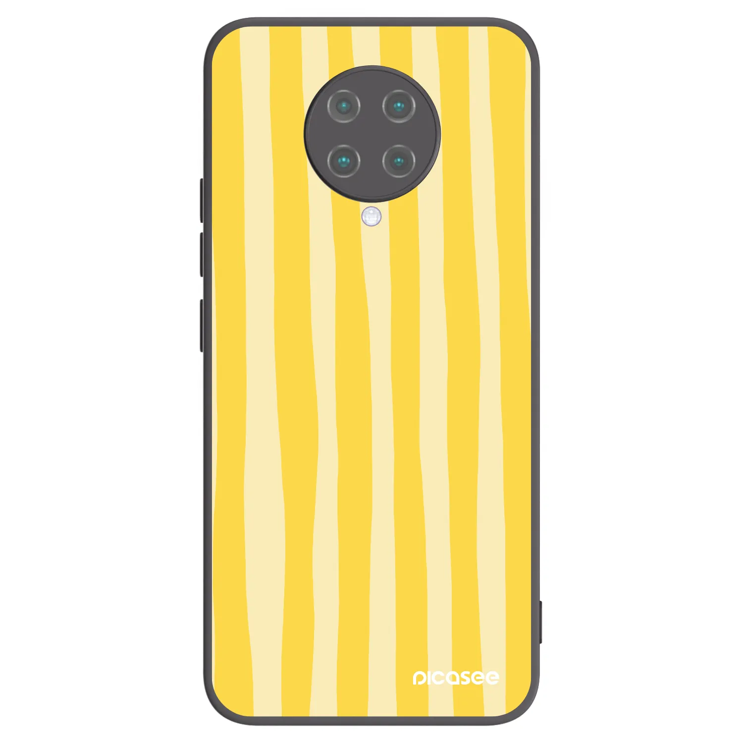 Picasee Μαύρη θήκη σιλικόνης για Xiaomi Poco F2 Pro - Lines lemon