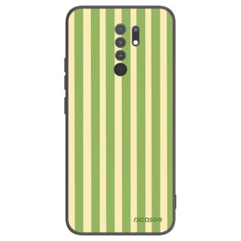 Picasee Μαύρη θήκη σιλικόνης για Xiaomi Redmi 9 - Lines Matcha