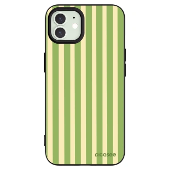 Picasee Μαύρη θήκη σιλικόνης για Apple iPhone 12 - Lines Matcha