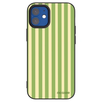 Picasee Μαύρη θήκη σιλικόνης για Apple iPhone 12 mini - Lines Matcha