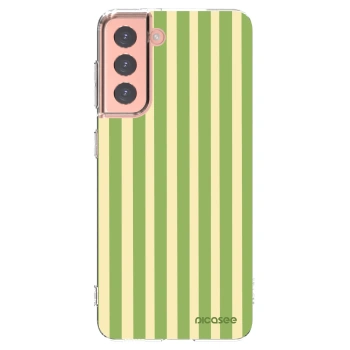 Picasee διαφανής θήκη σιλικόνης Samsung Galaxy S21 5G G991B - Lines Matcha