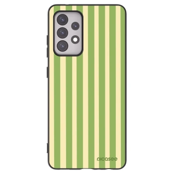 Picasee Μαύρη θήκη σιλικόνης για Samsung Galaxy A52 5G A525F - Lines Matcha