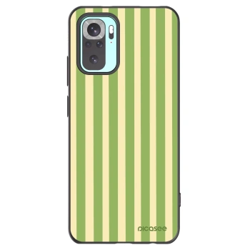 Picasee Μαύρη θήκη σιλικόνης για Xiaomi Redmi Note 10 Pro - Lines Matcha
