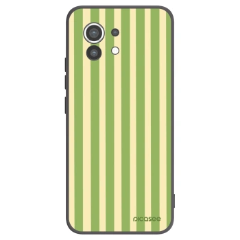 Picasee Μαύρη θήκη σιλικόνης για Xiaomi Mi 11 - Lines Matcha