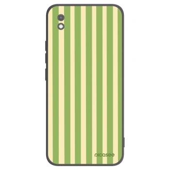 Picasee Μαύρη θήκη σιλικόνης για Xiaomi Redmi 9AT - Lines Matcha