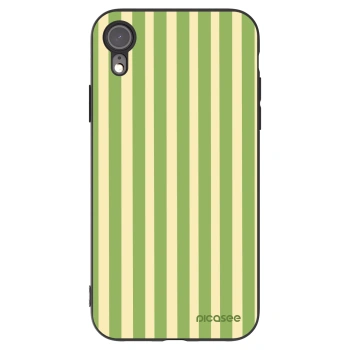 Picasee Μαύρη θήκη σιλικόνης για Apple iPhone XR - Lines Matcha