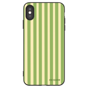 Picasee Μαύρη θήκη σιλικόνης για Apple iPhone XS Max - Lines Matcha