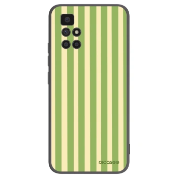 Picasee Μαύρη θήκη σιλικόνης για Xiaomi Redmi 10 - Lines Matcha