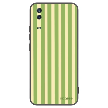 Picasee Μαύρη θήκη σιλικόνης για Vivo Y11s - Lines Matcha