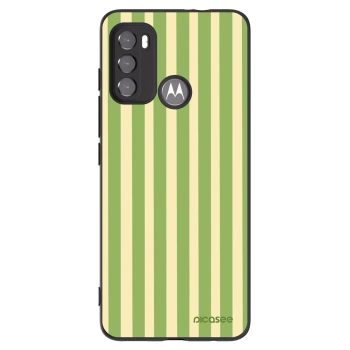 Picasee Μαύρη θήκη σιλικόνης για Motorola Moto G60 - Lines Matcha