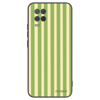 Picasee Μαύρη θήκη σιλικόνης για Realme 8 5G - Lines Matcha