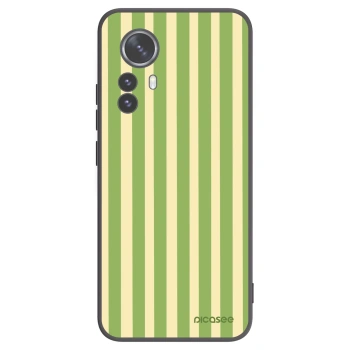 Picasee Μαύρη θήκη σιλικόνης για Xiaomi 12 Pro - Lines Matcha