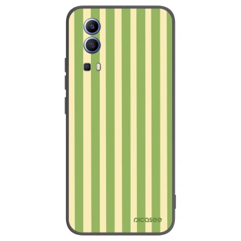 Picasee Μαύρη θήκη σιλικόνης για Vivo Y52 5G - Lines Matcha