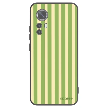 Picasee Μαύρη θήκη σιλικόνης για Xiaomi 12X - Lines Matcha