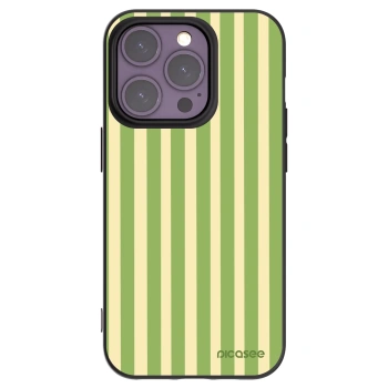 Picasee Μαύρη θήκη σιλικόνης για Apple iPhone 14 Pro - Lines Matcha