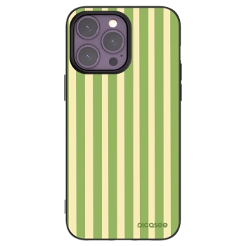 Picasee Μαύρη θήκη σιλικόνης για Apple iPhone 14 Pro Max - Lines Matcha