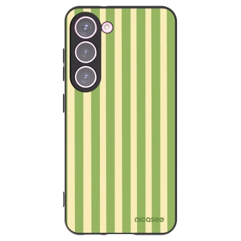 Picasee Μαύρη θήκη σιλικόνης για Samsung Galaxy S23 5G - Lines Matcha