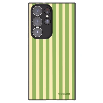 Picasee Μαύρη θήκη σιλικόνης για Samsung Galaxy S23 Ultra 5G - Lines Matcha
