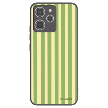 Picasee Μαύρη θήκη σιλικόνης για Xiaomi Redmi 12 4G - Lines Matcha