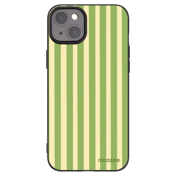 Picasee Μαύρη θήκη σιλικόνης για Apple iPhone 15 Plus - Lines Matcha