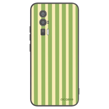 Picasee Μαύρη θήκη σιλικόνης για Xiaomi Poco F5 Pro 5G - Lines Matcha
