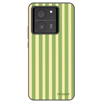 Picasee Μαύρη θήκη σιλικόνης για Xiaomi 13T - Lines Matcha