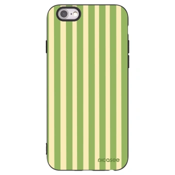 Picasee Μαύρη θήκη σιλικόνης για Apple iPhone 6/6S - Lines Matcha