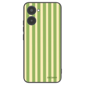 Picasee Μαύρη θήκη σιλικόνης για Realme 10 4G - Lines Matcha
