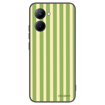 Picasee Μαύρη θήκη σιλικόνης για Realme C33 (2023) - Lines Matcha