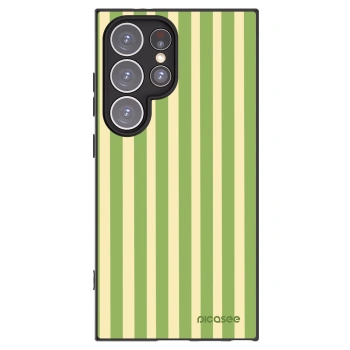 Picasee Μαύρη θήκη σιλικόνης για Samsung Galaxy S24 Ultra S928B 5G - Lines Matcha