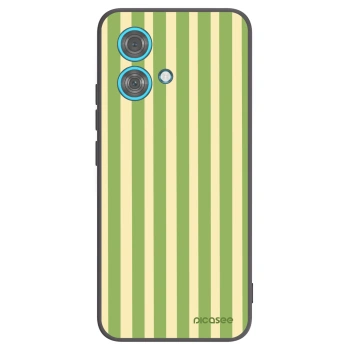 Picasee Μαύρη θήκη σιλικόνης για Motorola Edge 40 Neo - Lines Matcha