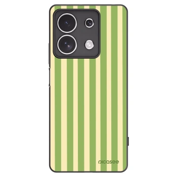 Picasee Μαύρη θήκη σιλικόνης για Xiaomi Redmi Note 13 4G - Lines Matcha