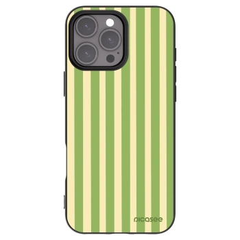 Picasee Μαύρη θήκη σιλικόνης για Apple iPhone 16 Pro Max - Lines Matcha