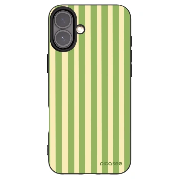 Picasee Μαύρη θήκη σιλικόνης για Apple iPhone 16 Plus - Lines Matcha
