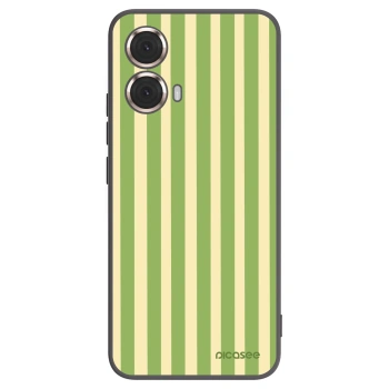 Picasee Μαύρη θήκη σιλικόνης για Motorola Moto G85 - Lines Matcha