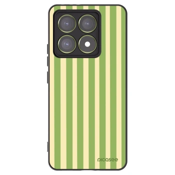 Picasee Μαύρη θήκη σιλικόνης για Xiaomi 14T - Lines Matcha
