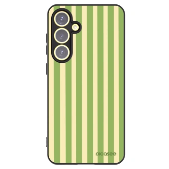 Picasee Μαύρη θήκη σιλικόνης για Samsung Galaxy S24 FE S721B - Lines Matcha
