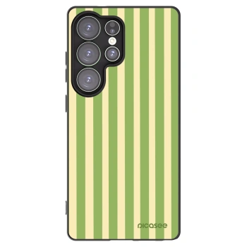 Picasee Μαύρη θήκη σιλικόνης για Samsung Galaxy S25 Ultra 5G - Lines Matcha