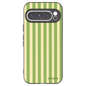 Picasee Μαύρη θήκη σιλικόνης για Google Pixel 9 Pro - Lines Matcha