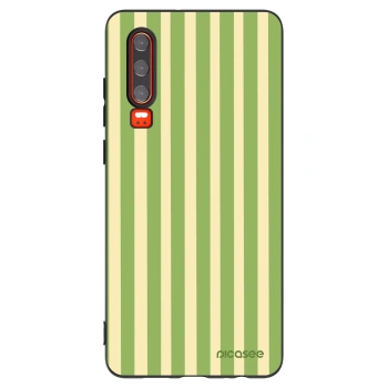 Picasee Μαύρη θήκη σιλικόνης για Huawei P30 - Lines Matcha