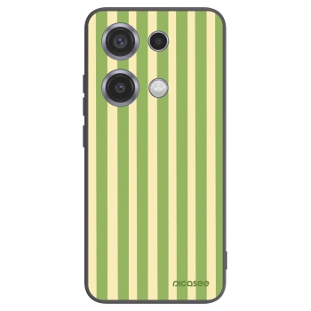 Picasee Μαύρη θήκη σιλικόνης για Xiaomi Redmi Note 14S - Lines Matcha