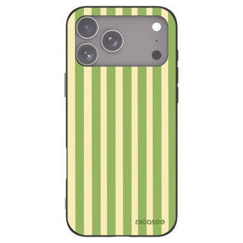 Picasee Μαύρη θήκη σιλικόνης για Apple iPhone 17 Pro Max - Lines Matcha