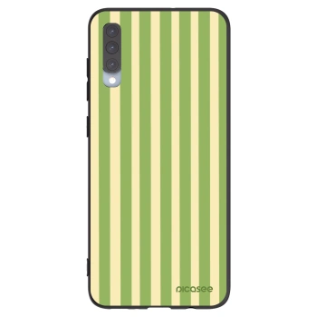 Picasee Μαύρη θήκη σιλικόνης για Samsung Galaxy A70 A705F - Lines Matcha