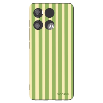 Picasee Μαύρη θήκη σιλικόνης για Motorola Edge 60 5G - Lines Matcha