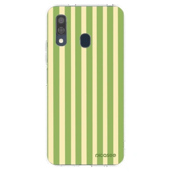 Picasee διαφανής θήκη σιλικόνης Samsung Galaxy A40 A405F - Lines Matcha
