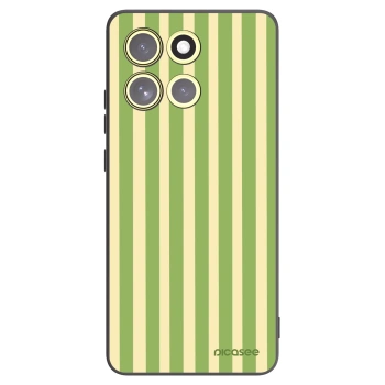 Picasee Μαύρη θήκη σιλικόνης για Motorola Moto G86 5G - Lines Matcha