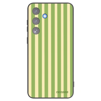 Picasee Μαύρη θήκη σιλικόνης για Samsung Galaxy S25 FE 5G - Lines Matcha