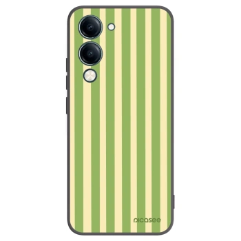 Picasee Μαύρη θήκη σιλικόνης για Vivo Y29s 5G - Lines Matcha